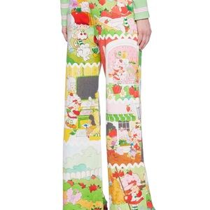 Colorful Graphic Women's Pants Dolls Kill x Strawberry Shortcake Collab sz Small